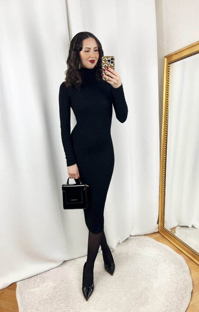 Black Midi Dress Outfit