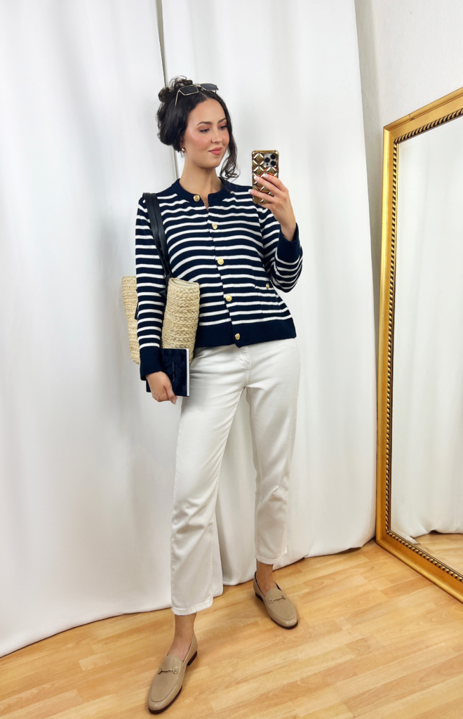 Navy Striped Sweater Outfit