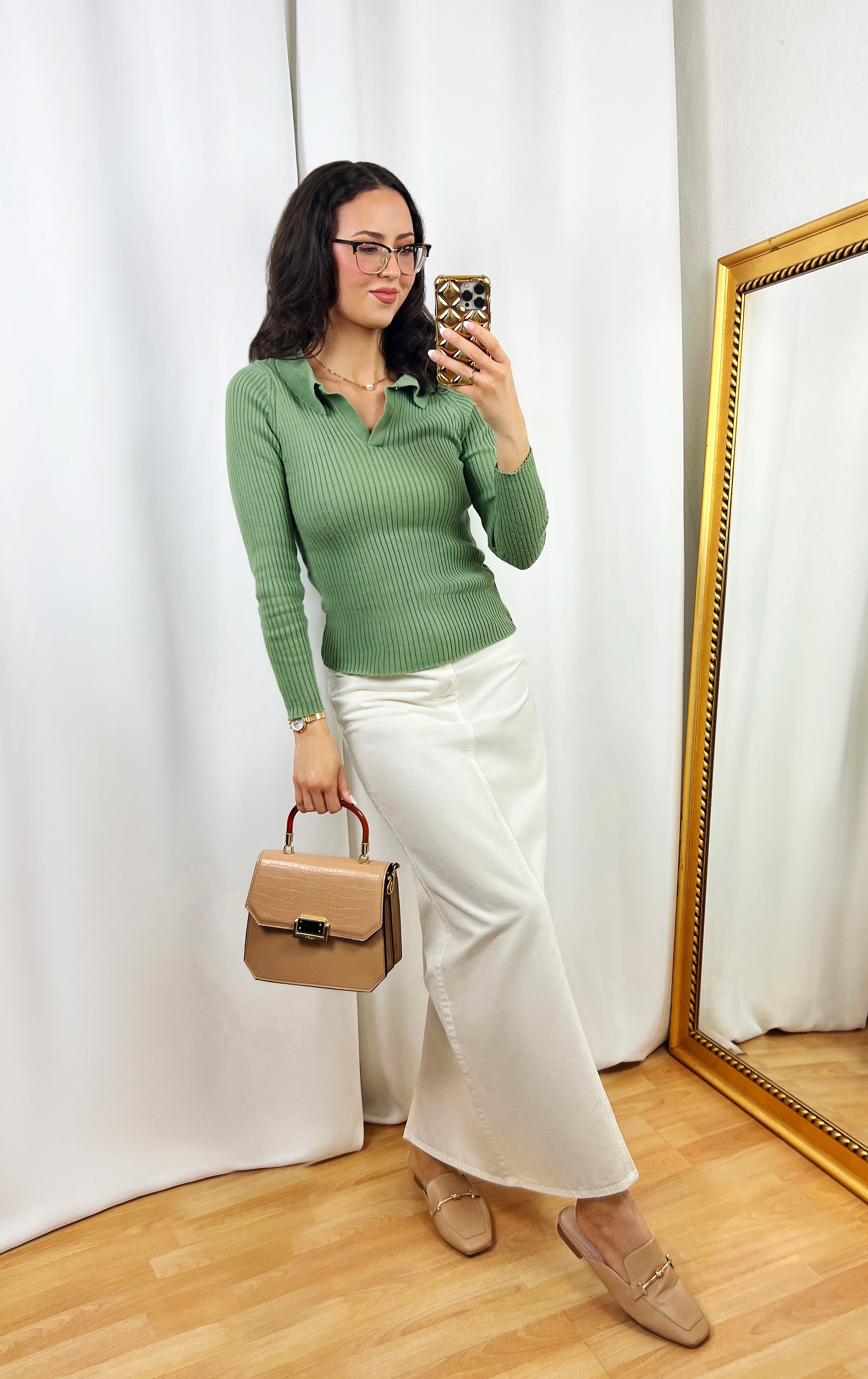 Sage Green Polo Shirt Outfit